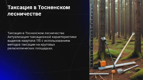 Актуализация таксационной характеристики выделов кв. 115