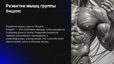 Развитие мышц группы бицепс