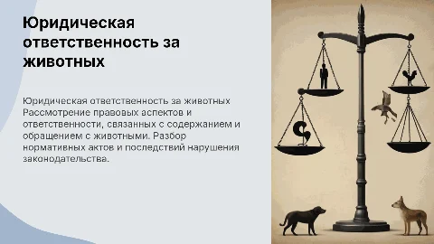 Юридическая ответственность по вопросам обращения с животными