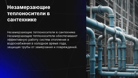 Незамерзающие теплоносители Сантехники