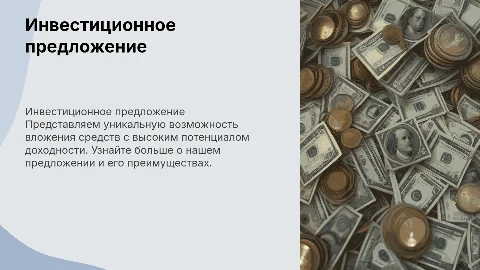 презентация инвестиционного предложения