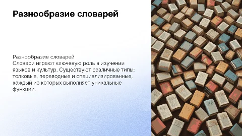 виды словарей
