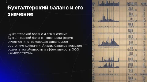 Бухгалтерский баланс: анализ финансового состояния ООО «МИРОСТРОЙ»