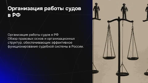 Организационно-правовое обеспечение судов в Российской Федерации
