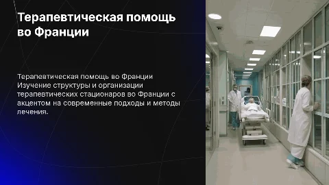 Организация терапевтической помощи во Франции: презентация