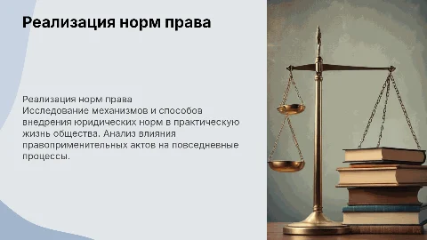 Презентация по теме "Реализация норм права"