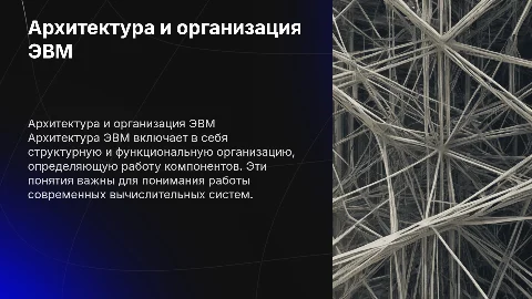 Архитектура ЭВМ: структурная и функциональная организация