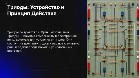 Презентация на тему Триоды: Устройство и Принцип Действия