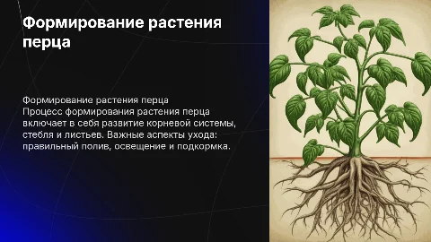формирование растения перца