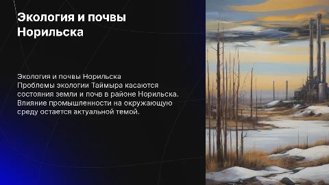 Экология Таймырского полуострова и состояние почвы Норильска