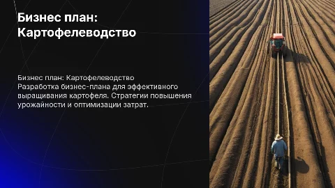 бизнес план картофелеводство
