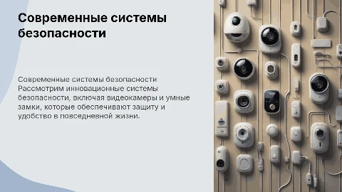 Системы безопасности ( видеокамеры, умные замки)