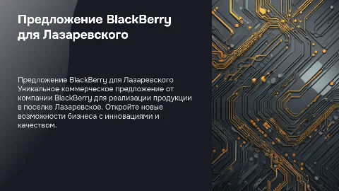 Коммерческое предложение BlackBerry для Лазаревского
