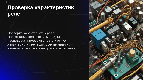 Проверка электрических характеристик реле