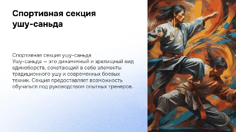 спортивная секция ушу-саньда