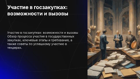 Участие в госзакупках