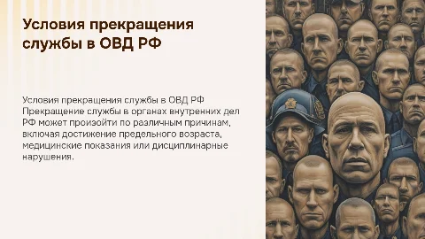 Условия прекращения службы в ОВД РФ
