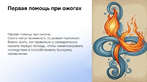 Первая помощь при ожогах: структура, причины и последствия