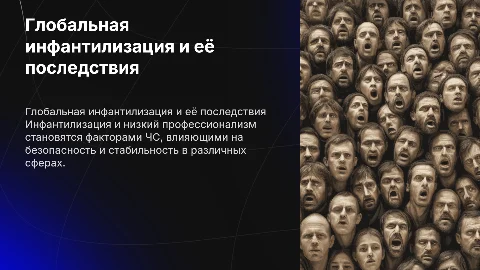 Глобальная инфантилизация и низкий профессионализм персонала