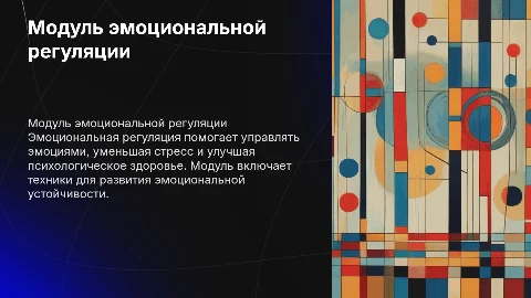 Модуль эмоциональной регуляции