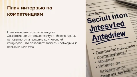 Составление плана интервью на основе профиля компетенций
