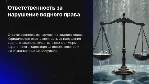 Юридическая ответственность за нарушение водного законодательства