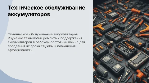 Техническое обслуживание и ремонт аккумуляторных батарей