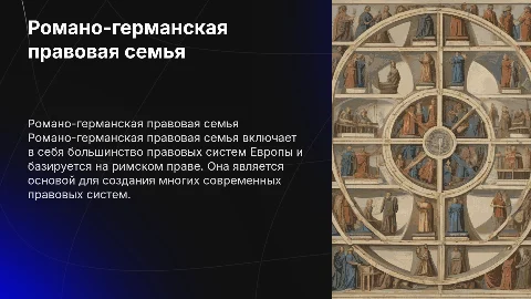 Презентация о романо-германской правовой семье на 20 слайдов