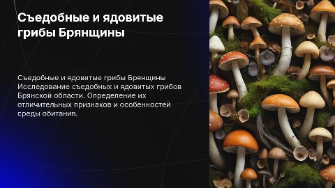 индивидуальный проект на тему съедобные и ядовитые грибы брянской области