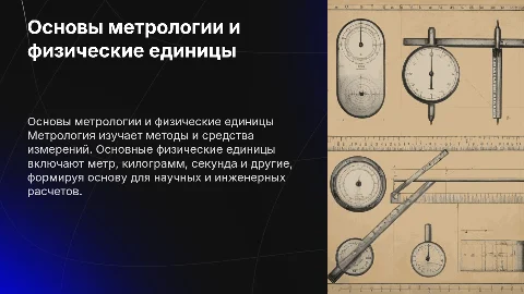 Основные виды метрологии и основные физические единицы
