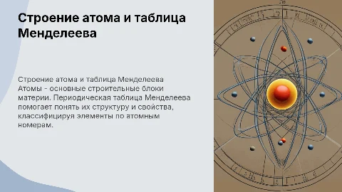 Строение атома. Изучение темы по таблице Мендеелеева