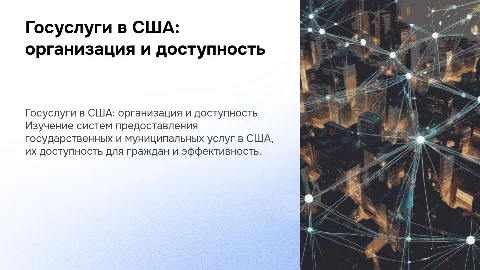 Организация предоставления госуслуг в США: ключевые аспекты