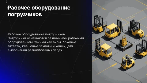 Рабочие оборудование погрузчика: вилы, захваты и ковши