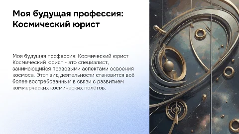 моя будущая профессия "Космический юрист"