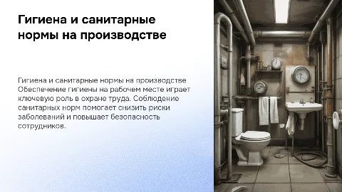 «Гигиена на производстве, санитарные норм» по охране труда