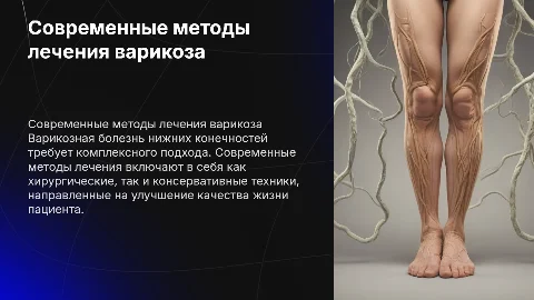 Современное лечение варикозной болезни нижних конечностей