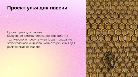 Технический проект создания улья для пасеки