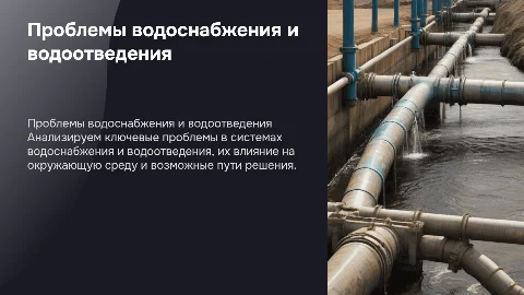 презентация на тему проблема в водоснабжении водоотделении