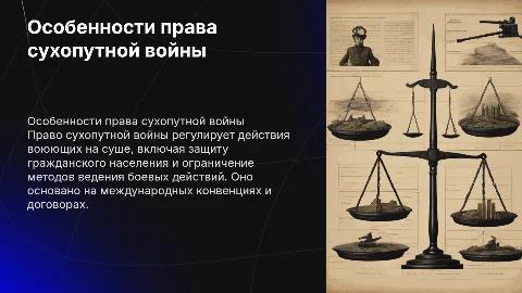 Особенности права сухопутной войны