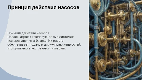 Принцип действия насосов в пожаротушении и физике
