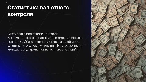 Статистика валютного контроля