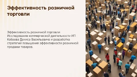 Эффективность розничной торговли: ИП Кабаев Д.В.