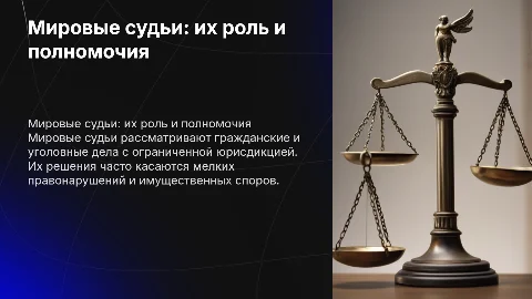 Мировые судьи и их полномочия в гражданских и уголовных делах