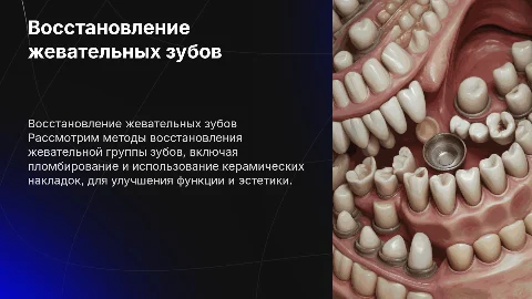 Восстановление жевательной группы зубов: пломбирование и накладки