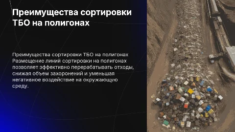 Плюсы размещения линии сортировки ТБО на полигонах