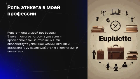 роль этикета в моей будущей профессии