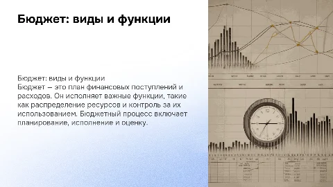 бюджет: виды, функции, бюджетный процесс