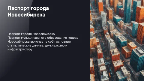 паспорт муниципального образования города новосибирска