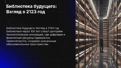 каким я вижу библиотеку через 100 лет
