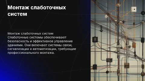 монтаж слаботочных систем